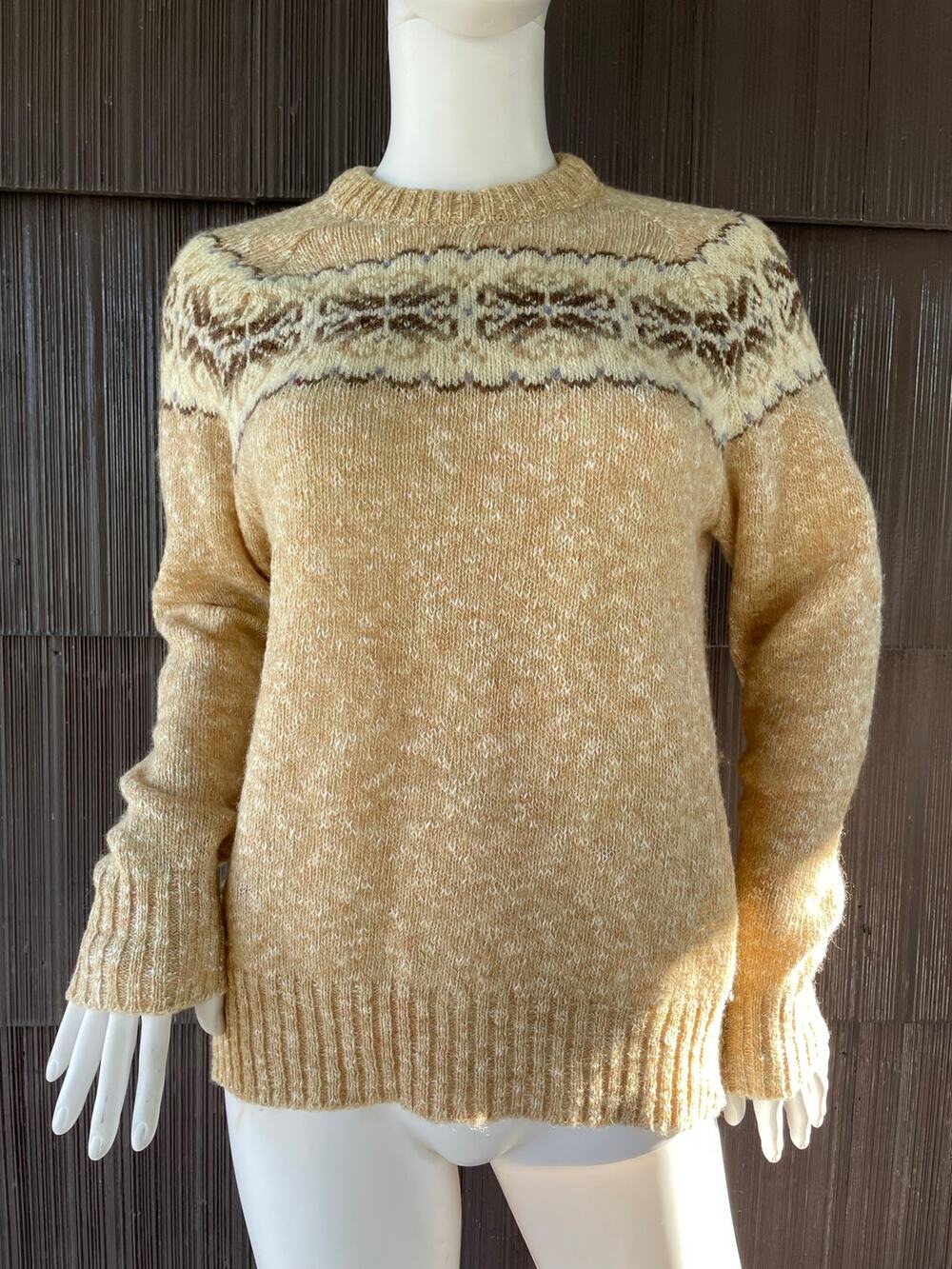 🔥VTG Shetland Made In Scotland Wool Cotton Fair isle Sweater Nordic Cottage
